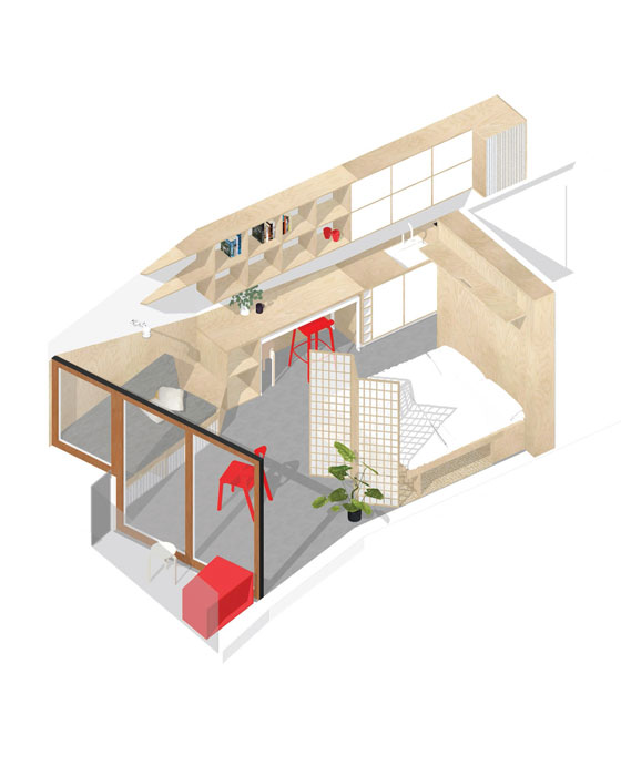 projet avec plan 3D de l'appartement à rénover