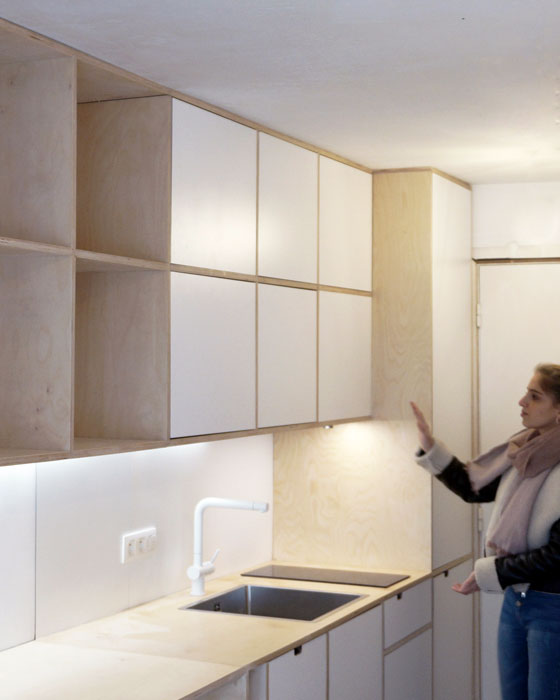 création d'une cuisine sur-mesure dans un appartement à Ostende
