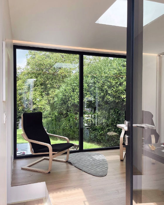extension de maison avec baie vitrée à Liège