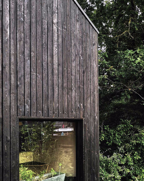façade avec bardage en bois